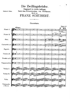 Die Zwillingsbrüder, D.647: Ouvertüre by Franz Schubert