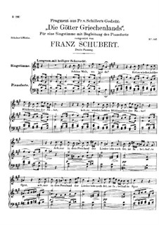 Die Götter Griechenlands, D.677: Zweite Fassung by Franz Schubert