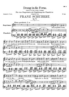 Drang in die Ferne, D.770 Op.71: Für hohe Stimme und Klavier by Franz Schubert