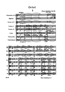 Oktett in F-dur für Streicher und Bläser, D.803 Op.166: Partitur by Franz Schubert