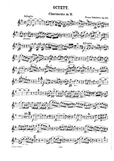Oktett in F-dur für Streicher und Bläser, D.803 Op.166: Klarinettenstimme by Franz Schubert