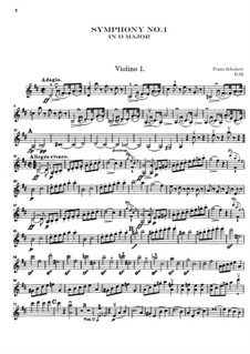 Sinfonie Nr.1 in D-Dur, D.82: Violinstimme I by Franz Schubert
