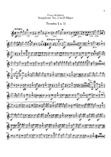 Sinfonie Nr.1 in D-Dur, D.82: Trompetenstimmen by Franz Schubert