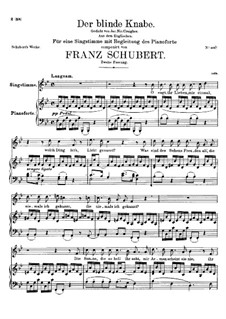 Der blinde Knabe, D.833 Op.101 No.2: Zweite Fassung by Franz Schubert