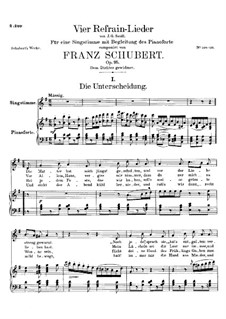 Vier Refrain-Lieder, D.866 Op.95: Nr.1 Die Unterscheidung by Franz Schubert