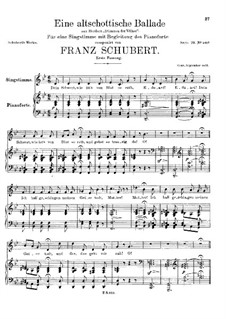 Eine altschottische Ballade, D.923 Op.165 No.5: Erste Fassung by Franz Schubert