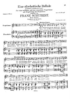 Eine altschottische Ballade, D.923 Op.165 No.5: Zweite Fassung by Franz Schubert