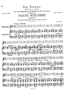 Die Sterne, D.939 Op.96 No.1: Für hohe Stimme und Klavier by Franz Schubert
