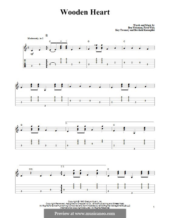 World We Knew (Over and Over): Für Gitarre mit Tabulatur by Ben Weisman, Bert Kaempfert, Fred Wise, Kay Twomey