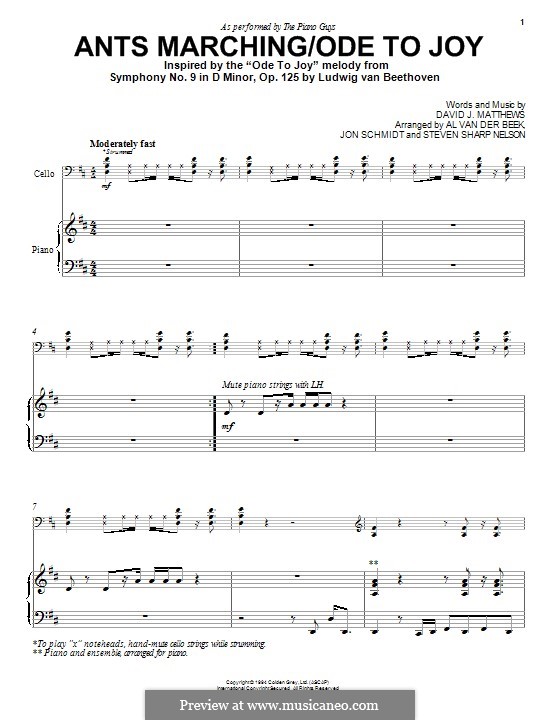 Ants Marching/Ode to Joy (The Piano Guys): Für Klavier by David J. Matthews