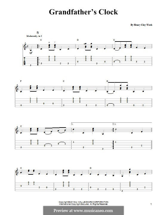 Grandfather's Clock: Für Gitarre mit Tabulatur by Henry Clay Work