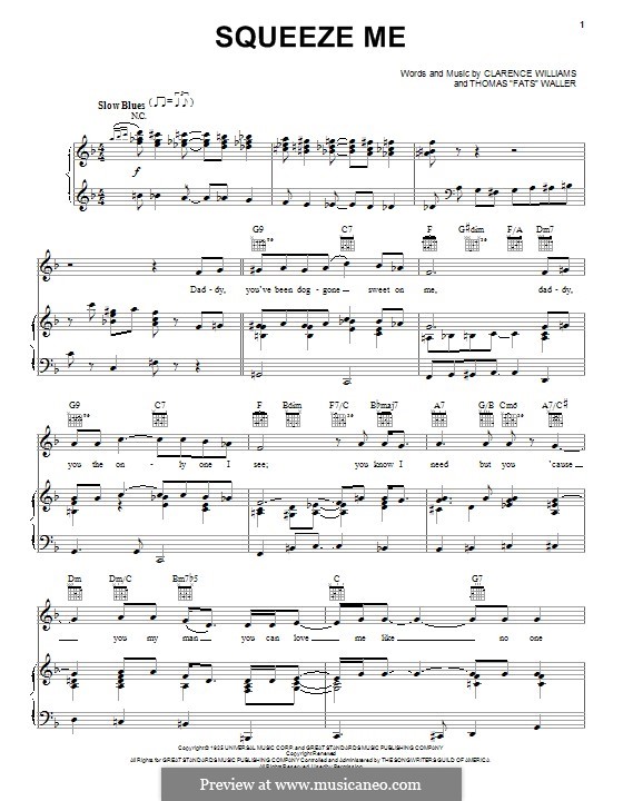 Squeeze Me: Für Stimme und Klavier (oder Gitarre) by Clarence Williams, Fats Waller