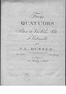 Drei Streichquartette, Op.60: Nr.1 in G-Dur, Craw 208 by Jan Ladislav Dussek