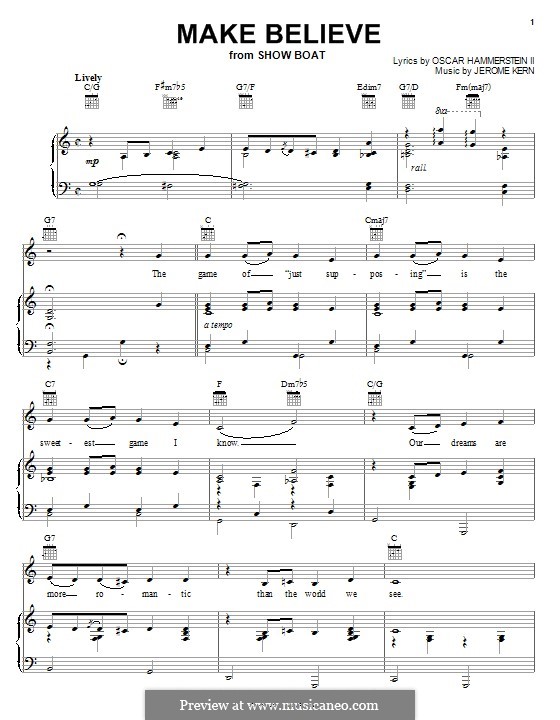 Make Believe (from Show Boat): Für Stimme und Klavier (oder Gitarre) by Jerome Kern