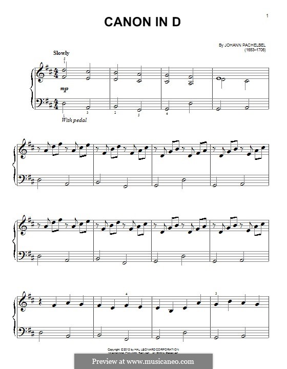 Piano version: Für einen Interpreten by Johann Pachelbel