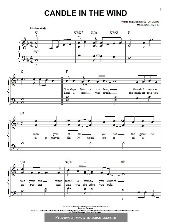 Candle in the Wind: Für Klavier by Elton John