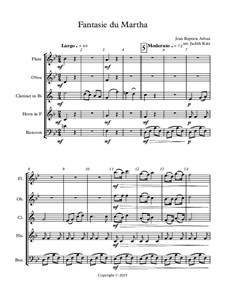 Fantasie du Martha: For wind quintet – score by Jean-Baptiste Arban