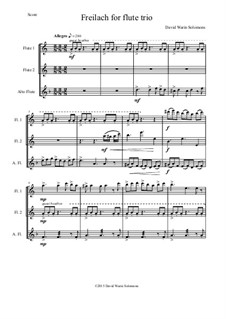Freilach (Fraylach): For flute trio (2 flutes and 1 alto flute) by David W Solomons