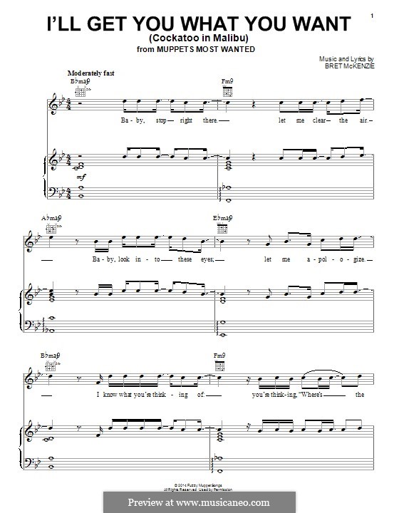 I'll Get You What You Want (Cockatoo in Malibu): Für Stimme und Klavier (oder Gitarre) by Bret McKenzie