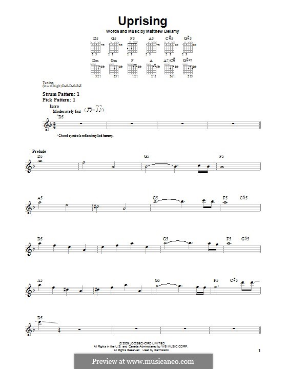 Uprising (Muse): Für Gitarre mit Tabulatur by Matthew Bellamy