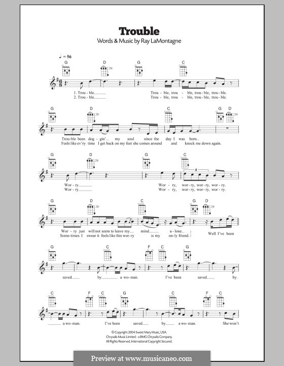Trouble: Für Ukulele by Ray LaMontagne