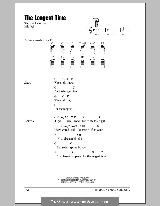 The Longest Time: For mandolin by Billy Joel