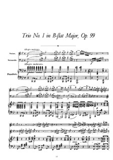 Klaviertrio No.1 in B-Dur, D.898 Op.99: Vollpartitur by Franz Schubert