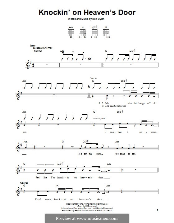 Knockin' on Heaven's Door: Für Gitarre by Bob Dylan