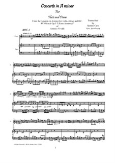 Konzert für Violine und Streicher Nr.6 in a-Moll, RV 356: Version für Flöte und Klavier by Antonio Vivaldi