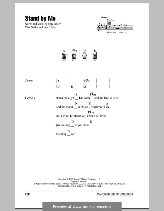 Stand By Me: For mandolin by Ben E. King, Jerry Leiber, Mike Stoller