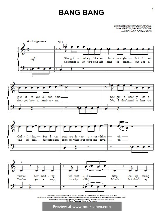Bang Bang (feat. Ariana Grande): Für Klavier by Max Martin, Onika Maraj, Savan Kotecha, Rickard Goransson