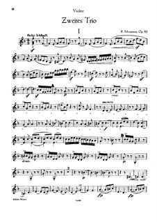 Klaviertrio Nr.2 in F-Dur, Op.80: Violinstimme by Robert Schumann