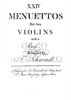 Vierundzwanzig Menuette: Violinstimme I by Friedrich Schwindl