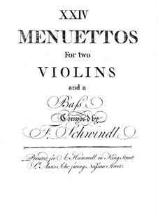 Vierundzwanzig Menuette: Violinstimme II by Friedrich Schwindl