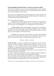 Flute Concerto (Conversation Concerto No.3): Partitur by Colin Bayliss