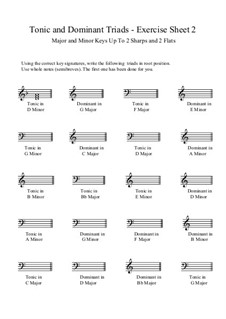 Tonic and Dominant Triads: Exercise Sheet 2 by Yvonne Johnson