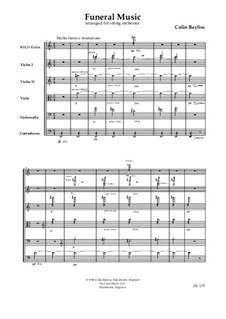 Funeral Music - arranged for string orchestra, B92: Funeral Music - arranged for string orchestra by Colin Bayliss