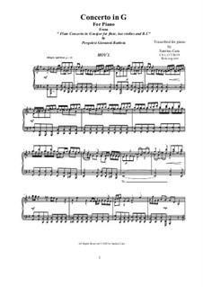 Flötenkonzert in G-Dur: Bearbeitung für Klavier – Teil I, CS 1.137/1 by Giovanni Battista Pergolesi