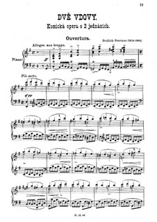 Zwei Witwen, T.109: Ouvertüre, für Klavier by Bedřich Smetana
