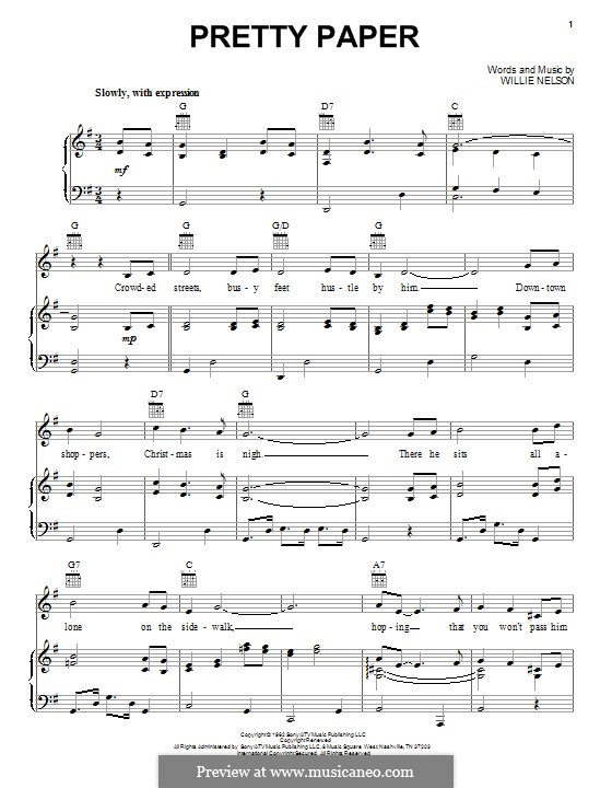 Pretty Paper: Für Stimme und Klavier (oder Gitarre) by Willie Nelson