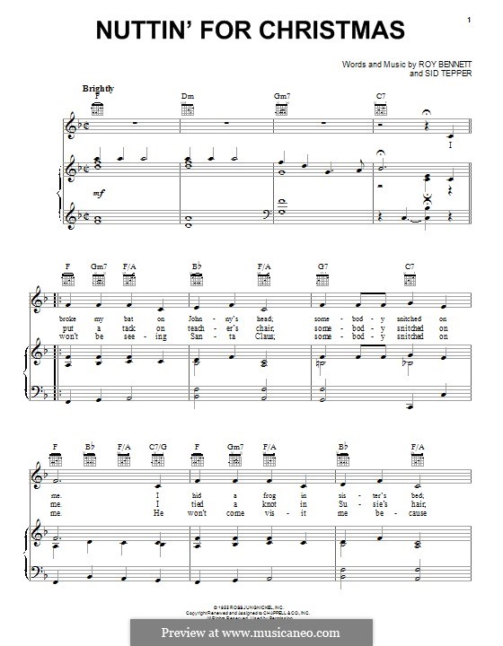 Nuttin' for Christmas: Für Stimme und Klavier (oder Gitarre) by Sid Tepper