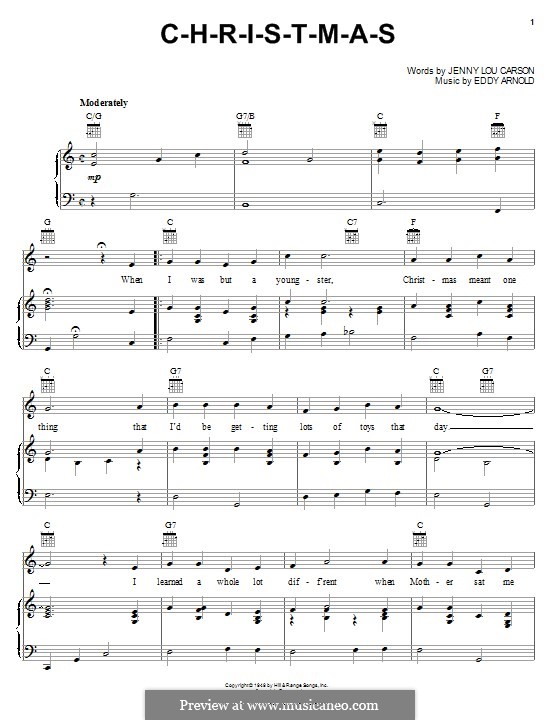 C-H-R-I-S-T-M-A-S (Perry Como): Für Stimme und Klavier (oder Gitarre) by Eddy Arnold