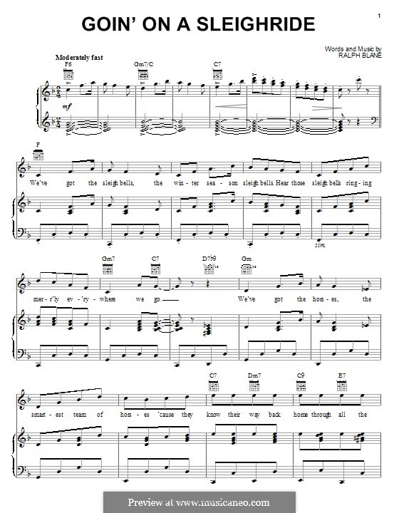 Goin' on a Sleighride: Für Stimme und Klavier (oder Gitarre) by Ralph Blane