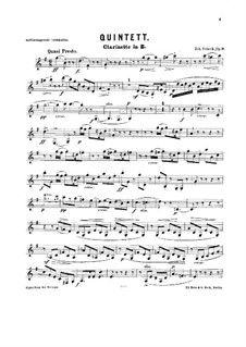 Quintett für Blasinstrumente in F-Dur, Op.9: Klarinettenstimme by Johann Sobeck