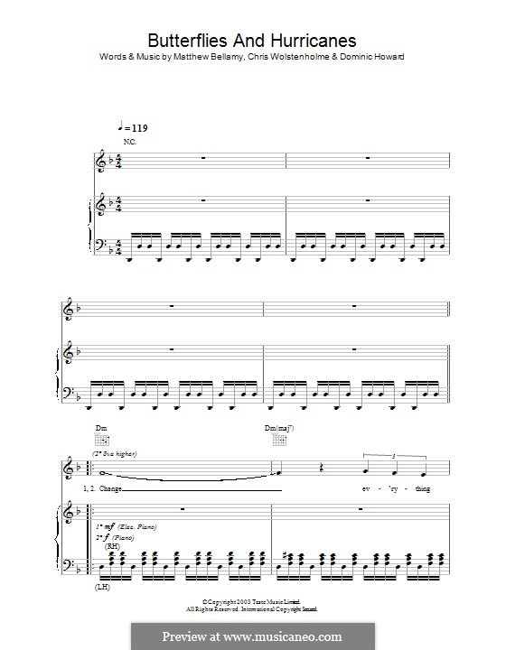 Butterflies and Hurricanes (Muse) von C. Wolstenholme, D. Howard, M