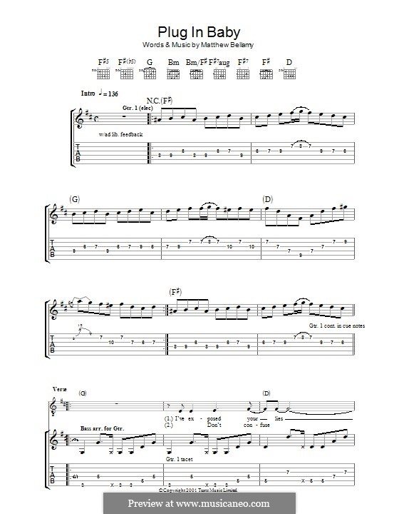 Plug in Baby (Muse): Für Gitarre mit Tabulatur by Matthew Bellamy