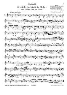 Streichquintett in B-Dur, Op.12: Violinstimme II by Wilibald Sommer