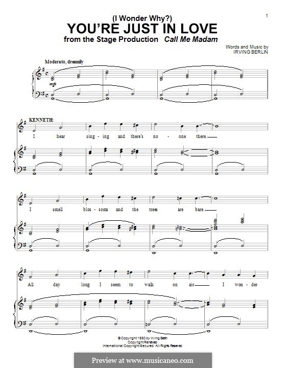 (I Wonder Why?) You're Just in Love: Für Stimme und Klavier by Irving Berlin