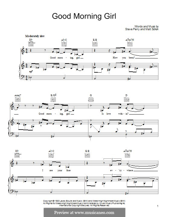Good Morning Girl (Journey): Für Stimme und Klavier (oder Gitarre) by Matt Schon