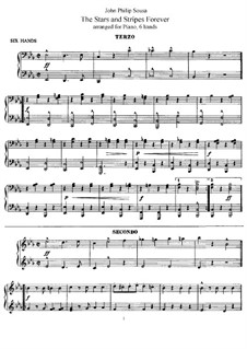 Stars and Stripes Forever : For piano six hands by John Philip Sousa